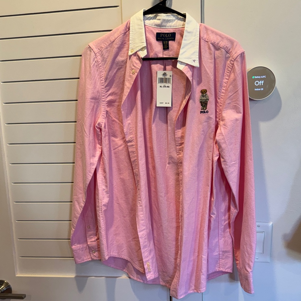 Polo by Ralph Lauren Pink and White Men's Button Down Shirt
